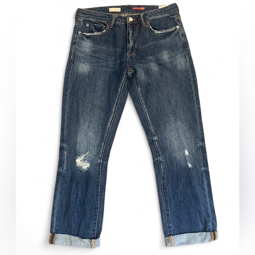 NWT Pilcro Medium Wash Slim Boyfriend Cropped Jeans Womens Size 27
